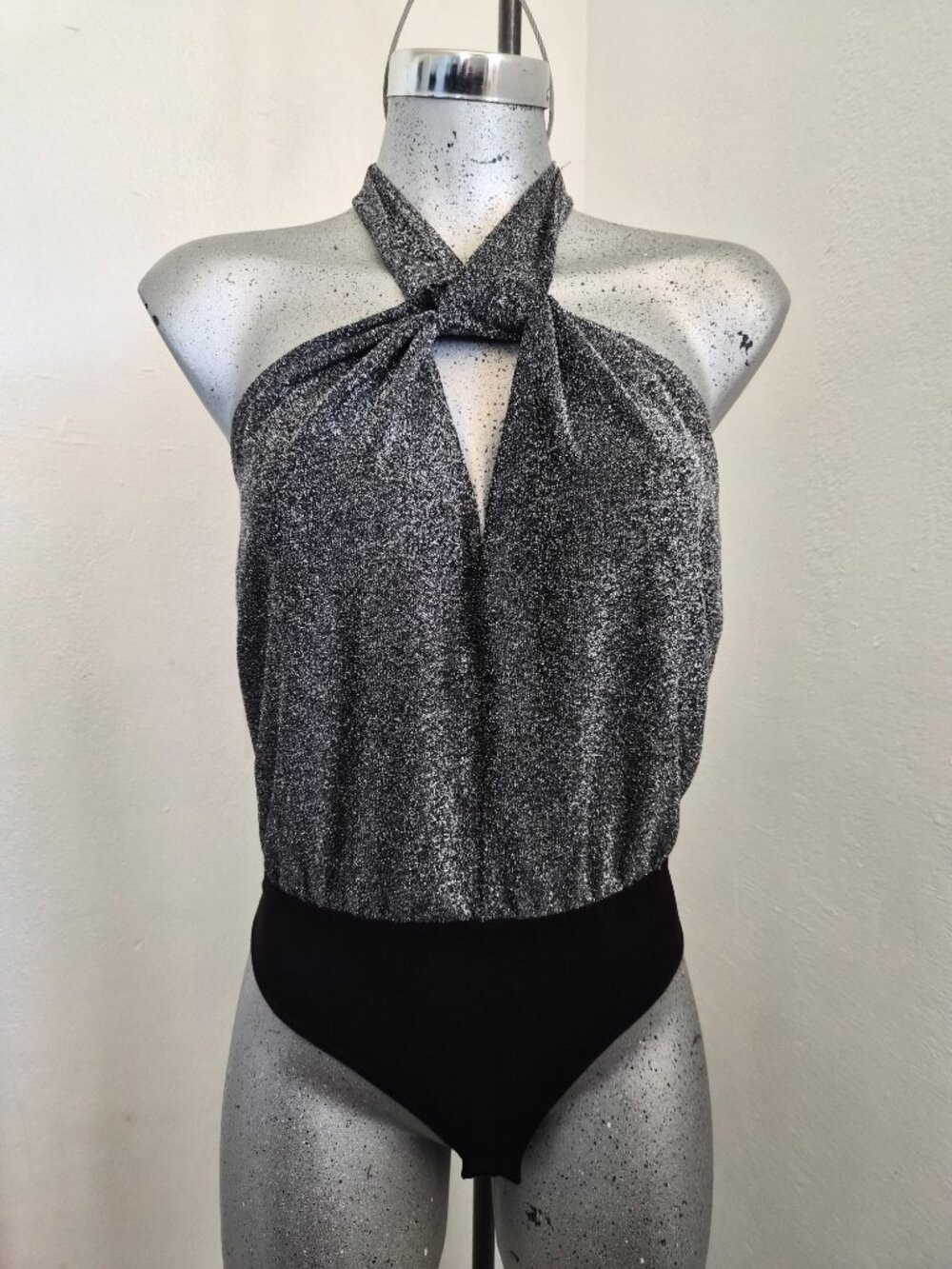 Blue Blush Sparkly halter bodysuit